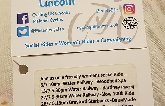 Cycling UK Lincoln business card