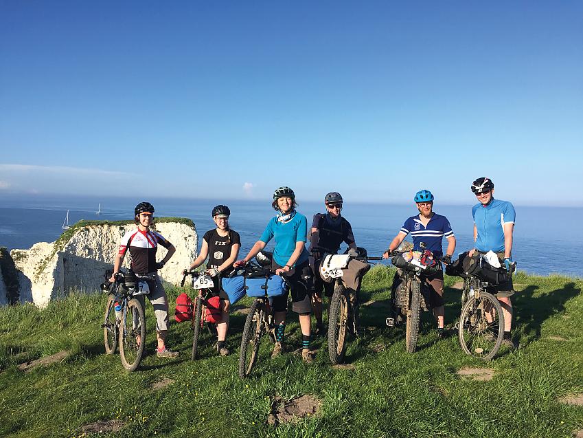Cycling UK and friends at the top of Old Harry Rocks