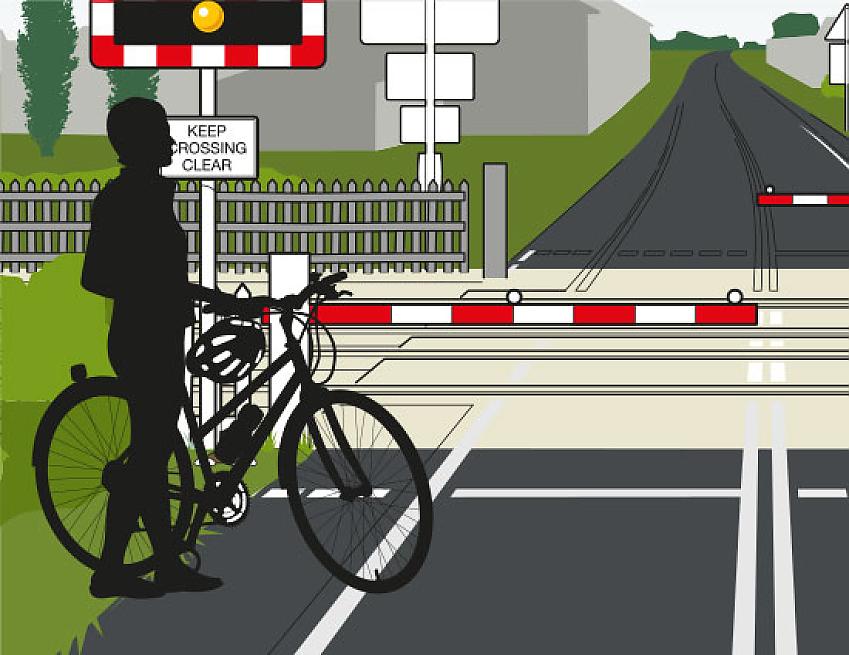 Graphic of a barrier you might find at a level crossing