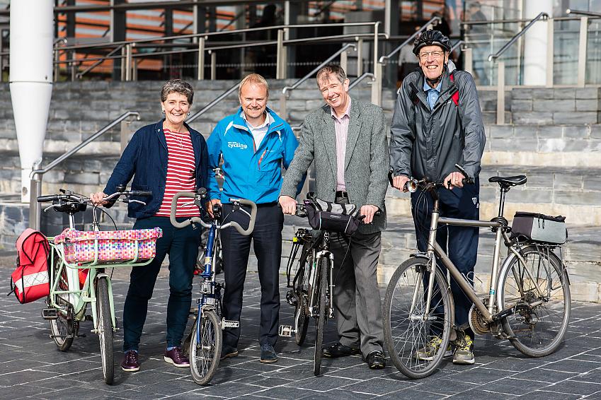 Organisers and supporters of Cycle on the Senedd.