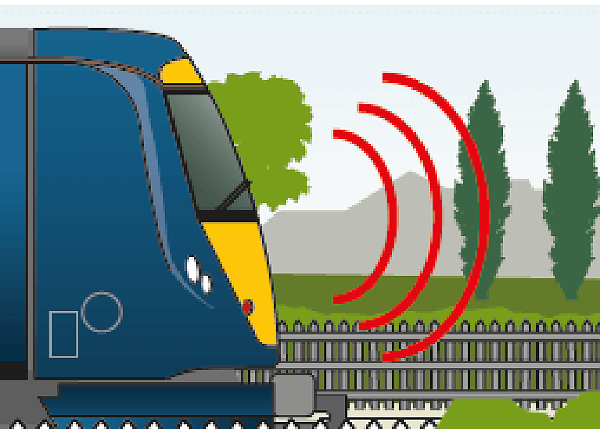 Graphic of a train and its siren