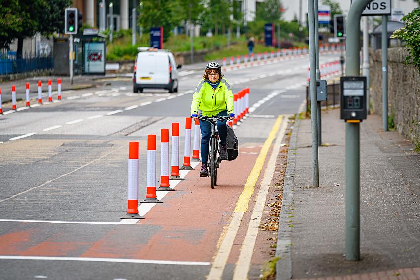 Pop-up bikes lanes have been quickly erected in some cities to support cycling