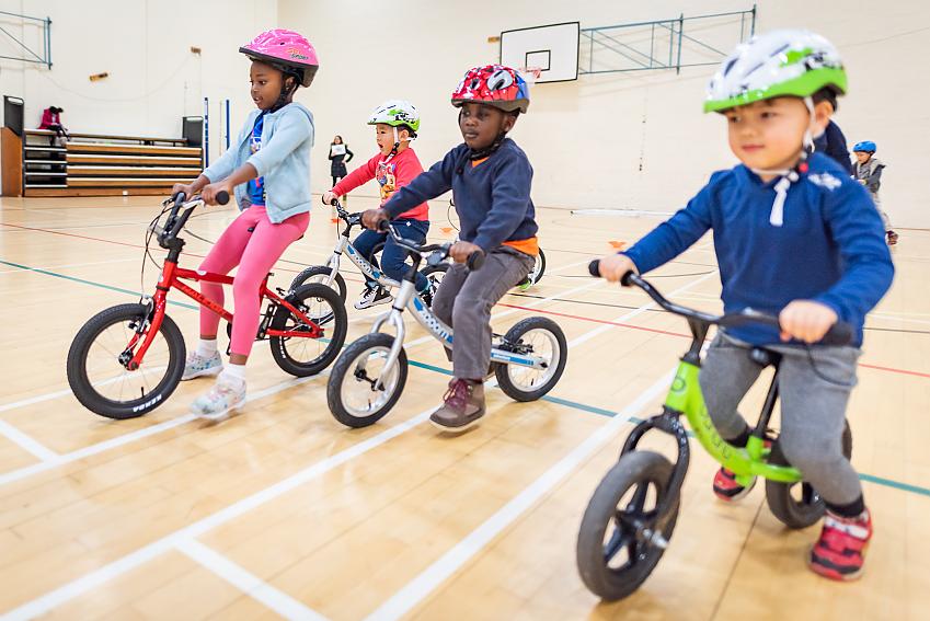 Children taking part in a Play Together on Pedals session in Edinburgh