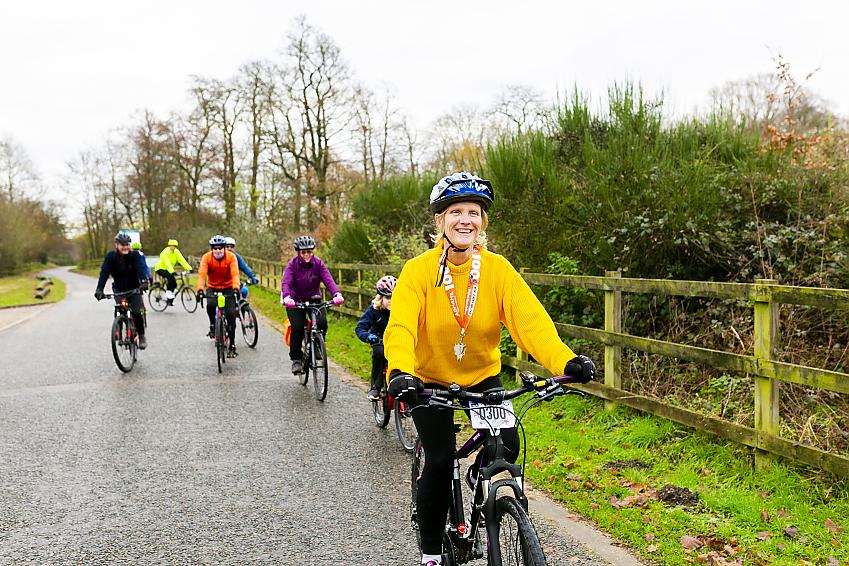Linda cycling with members of Park Pedal 