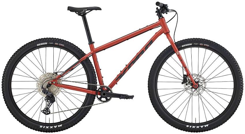 The Kona Unit X, an orange mountain bike