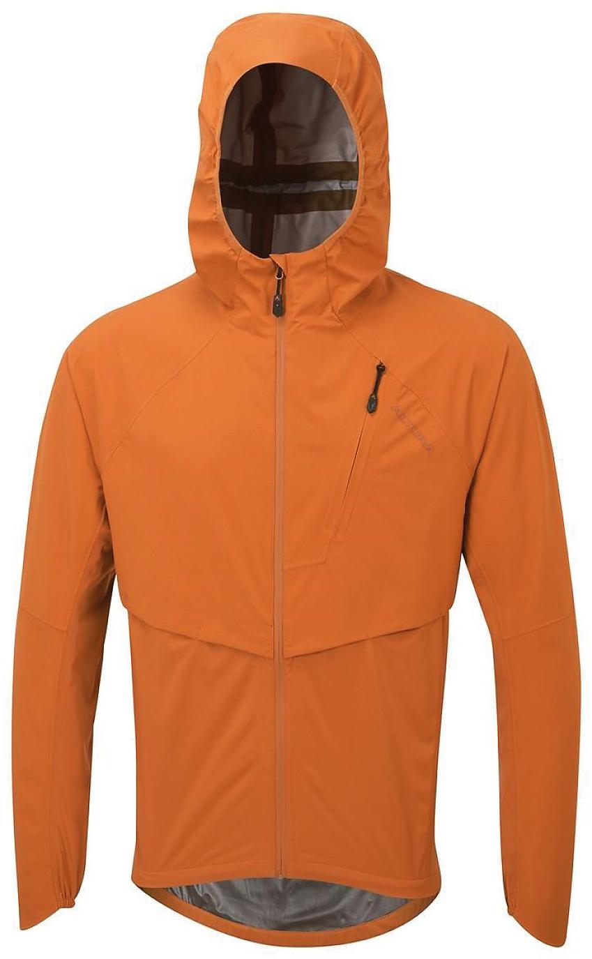 A brick orange waterproof jacket with a hood and the Altura logo, against a white background