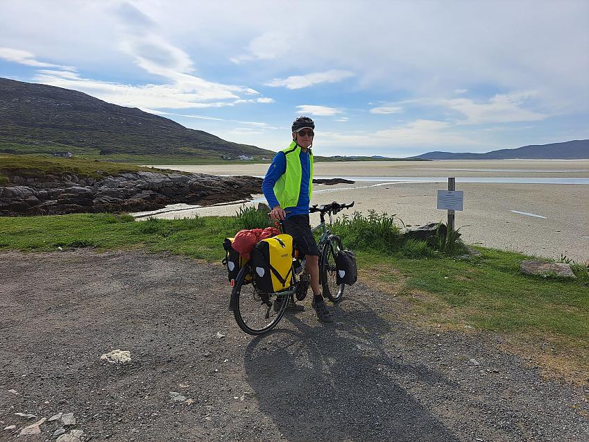 Cycling north from Leverburgh towards Tarbet, Susan and Phil spotted this West Harris Trust camping spot. One for next time!