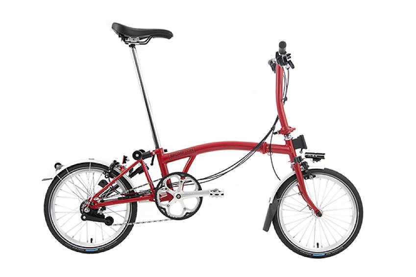 A red folding bike