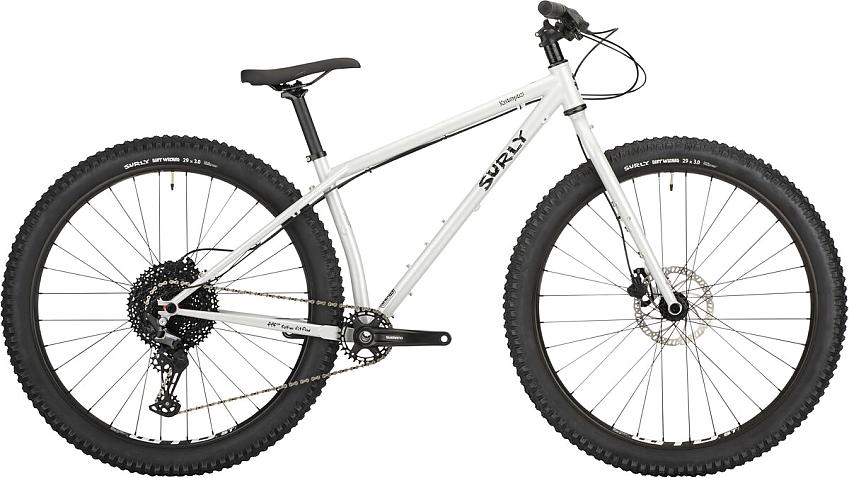 Surly Krampus, a white mountain bike