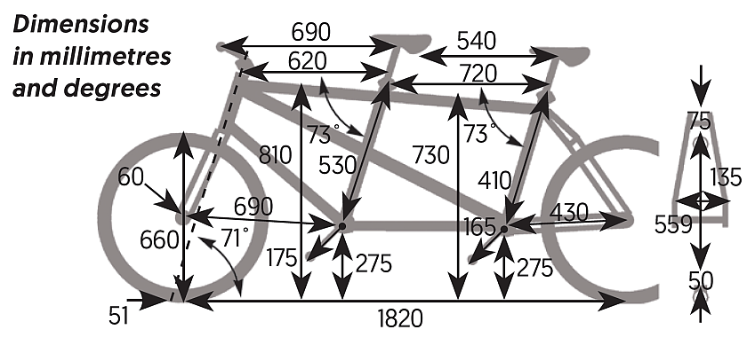 Thorn Raven Twin MK3 frame dimensions in millimetres and degrees