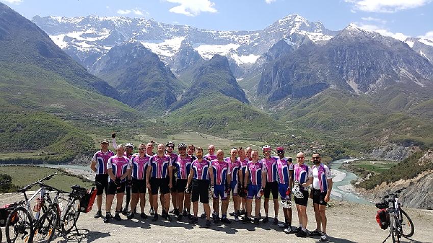 Members of CycleOut London on a cycling tour of Albania. Photo by CycleOut London
