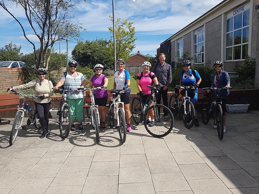 Alison (second right) and Cycle East Durham 