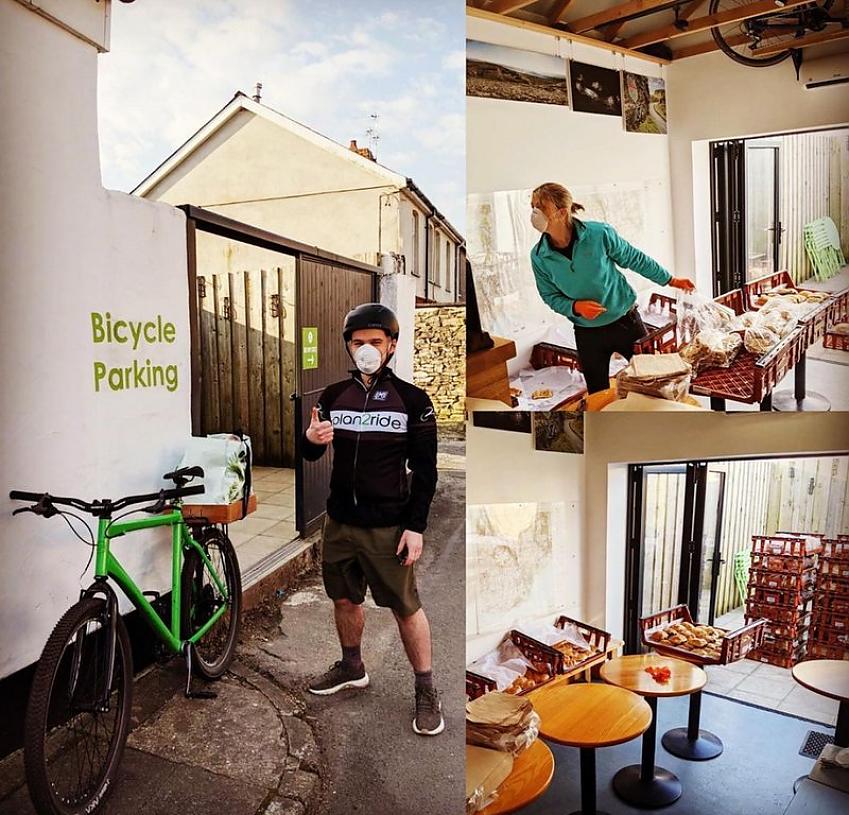 plan2ride Bicycle Café, Tongwynlais, set up a 'Bakery by Bike' delivery service during lockdown