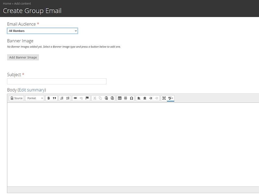 Create email page