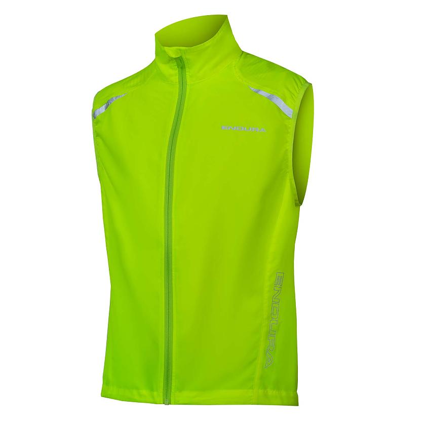 A bright yellow cycling vest from Endura with some reflective highlights