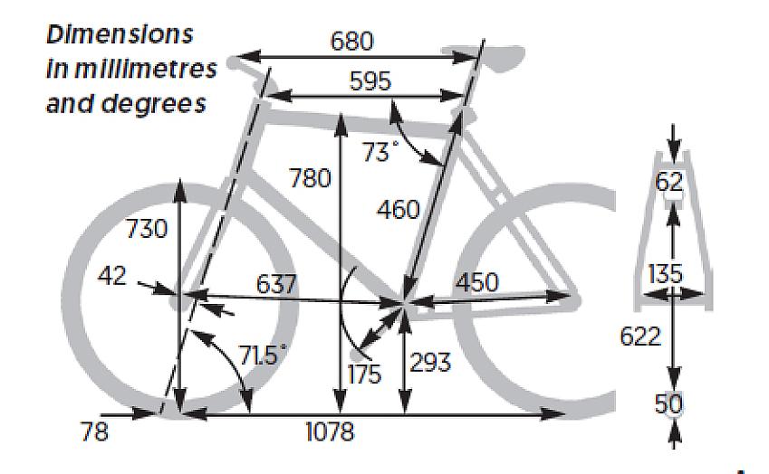 Giant Toughroad SLR1 dimensions in millimetres and degrees
