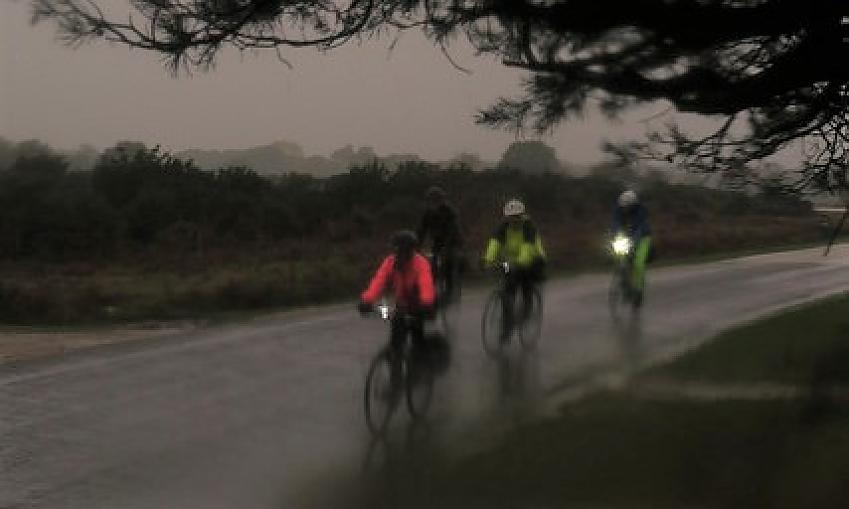 Riders in the rain. Photo by Mike Walsh