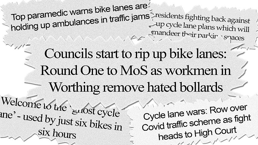 Newspaper headlines have wrongly suggested widespread opposition to cycle lanes