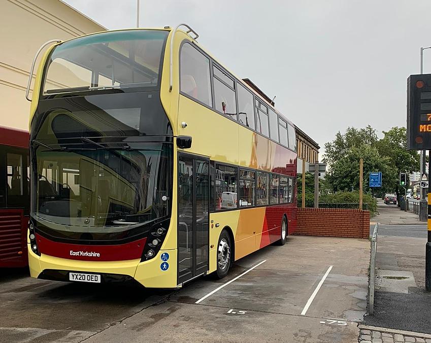 East Yorkshire Buses has painted safe passing distances on its forecourt to train drivers