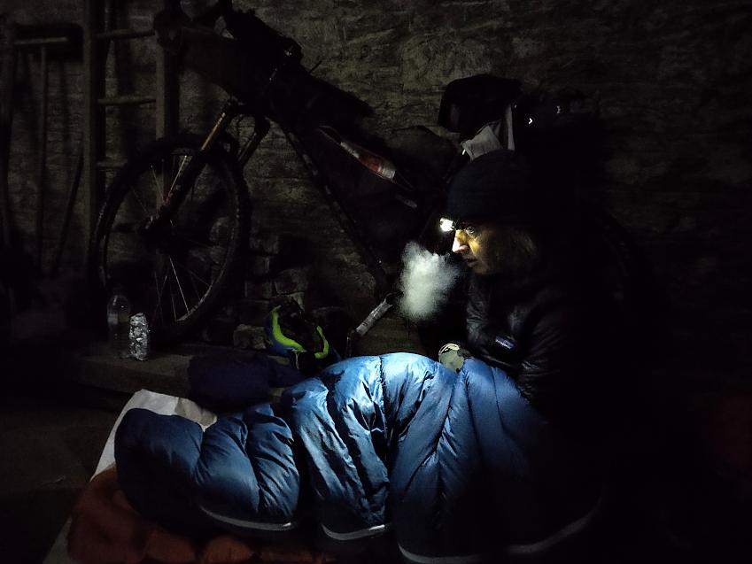 Braving the winter weather on a cycling overnighter