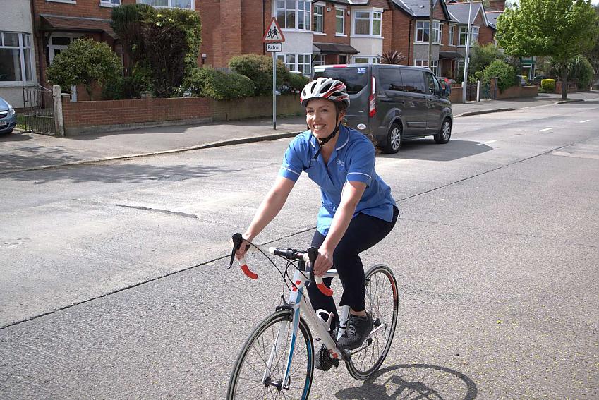 A nurse in Northern Ireland who benefitted from Cycling UK free membership