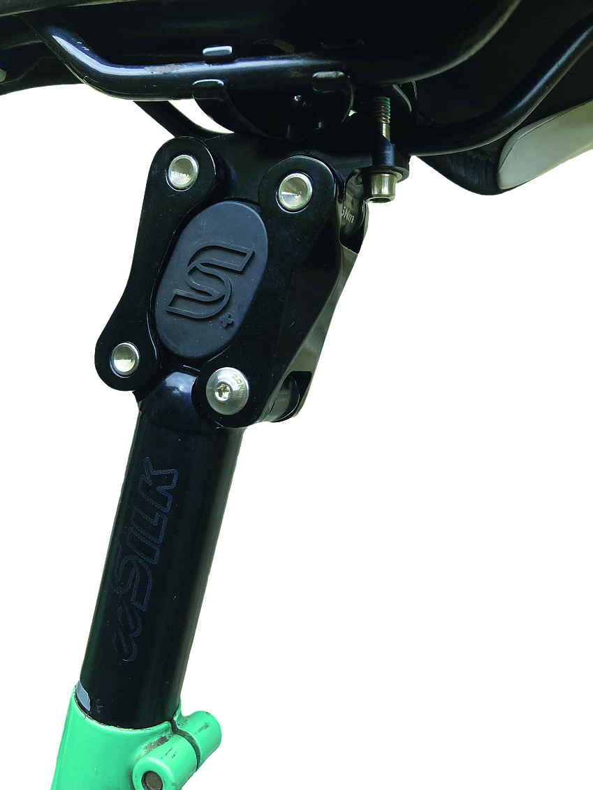 Close up of the side profile of a bicycle seatpost