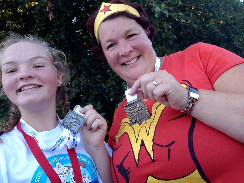 Jaimee and her mother Helen taking part in the Donor Run