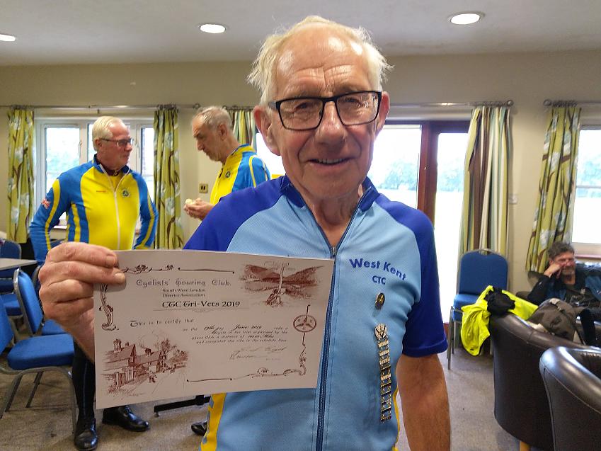 John Seabrook with his badges and certificate  Photo by Graham Seabrook