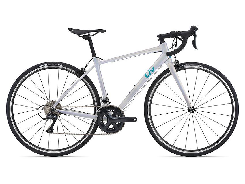Giant Liv Avail 1, a white road bike with turquoise logo