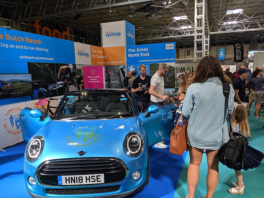 A BMW Mini featured in the VR film, and proved an eye-catching feature at the Cycle Show
