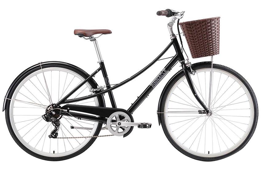 Pinnacle Californium 1, a black urban roadster with a front basket