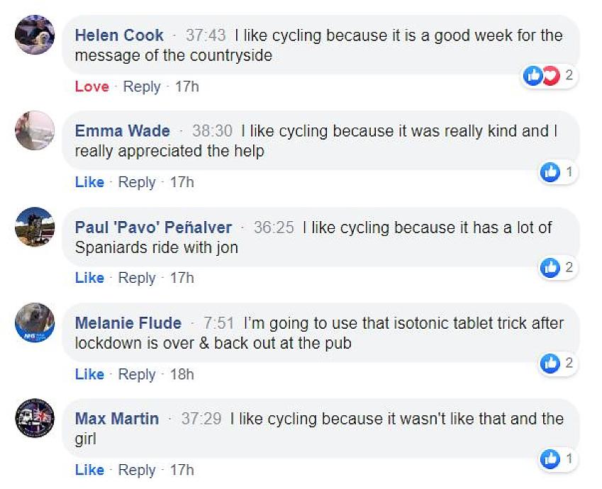 The ‘I like cycling because…’ predictive text challenge got some interesting results