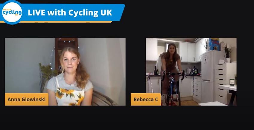 Rebecca Charlton demonstrates how to use rollers during her chat with Anna Glowinski