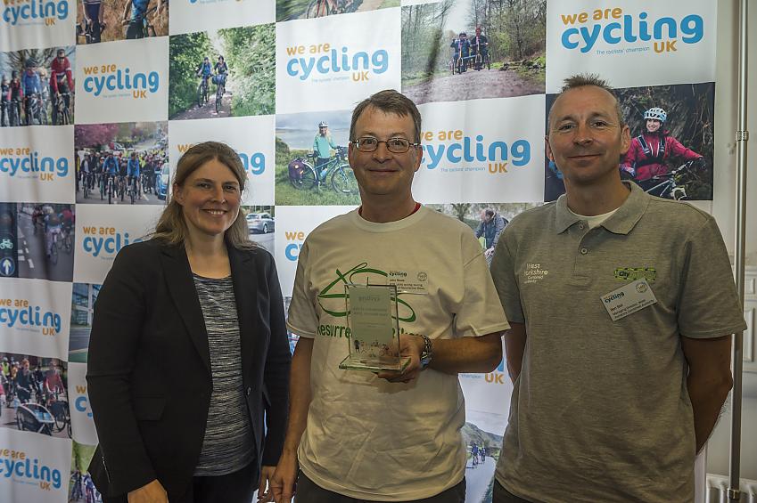 John Rowe picks up the award for Resurrection Bikes