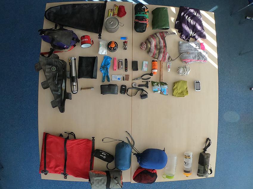 Kit for a bikepacking adventure