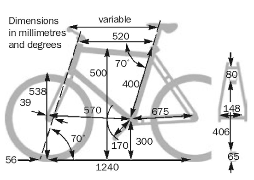 Frame dimensions for Tern GSD S10