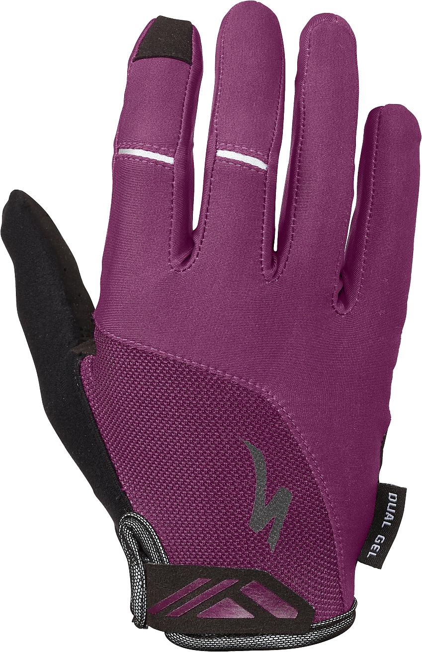 Specialized women's cycling gloves in magenta