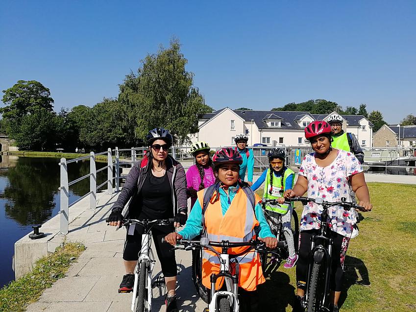 Telugu Association Of Scotland cycling club going for a ride in Ratho