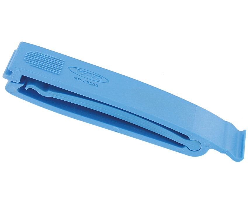 The Var Tools RP-42500, a light blue tool for removing tyres from a cycle wheel