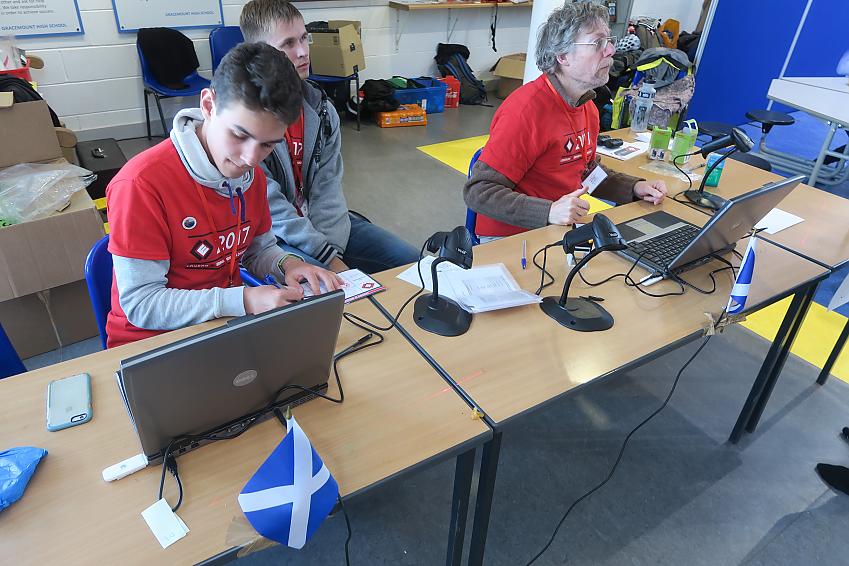 Volunteers working at their desks at a control point in Edinburgh. Photo by Olaf Storbeck