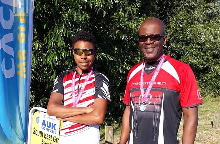 Father and son both finish the Windmill Rides in Essex. Photo by Cycling UK