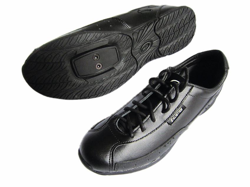 Exustar Stelvio E-SP705 clip-in cycling shoes in black
