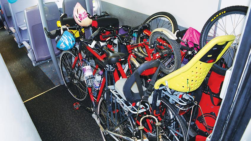 The Clines family fit their cycling kit in the space provided