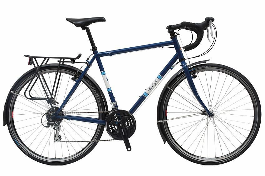 Raleigh Royal touring bike. It's also dark blue with a rear rack and drop bars