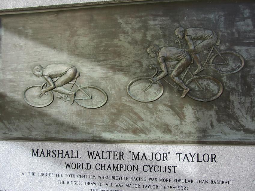 The Major Taylor memorial in Worcester, USA