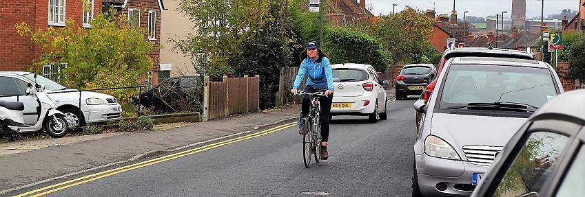 Riding in the centre of the road means you’re more visible to other road users