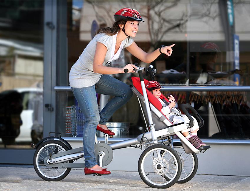 The Taga Bike also converts into a pushchair