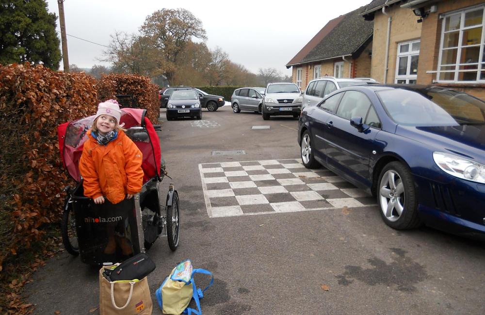 Josie Dew and family arrive at school and avoid the queues. 