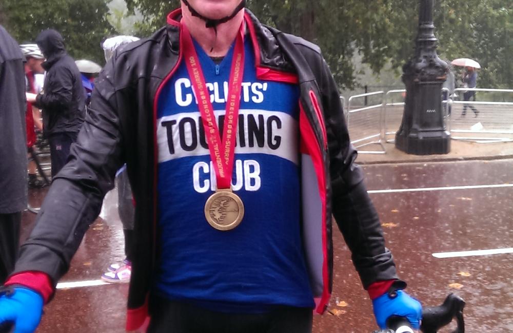 CTC's CEO Paul Tuohy with his RideLondon 2014 medal
